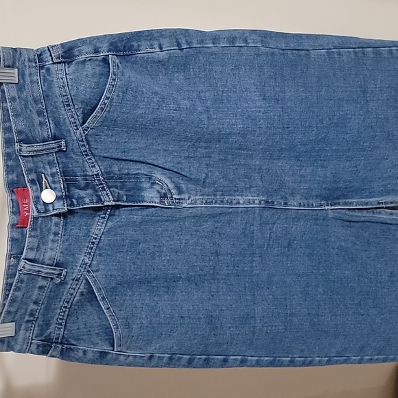 Denim long skirt, front slit - Picture 4 of 4